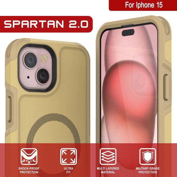 PunkCase iPhone 15 Case, [Spartan 2.0 Series] Clear Rugged Heavy Duty Cover W Built in Screen Protector [yellow] Fashion - Image 4