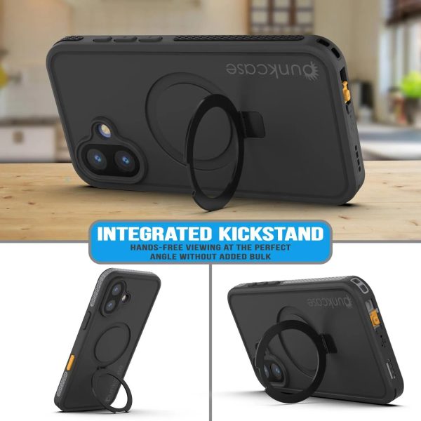 iPhone 16 Plus Waterproof Case [Kickstud 2.0 Series] Protective IP68 Cover W Screen Protector & Kickstand [Black] Online Sale - Image 3