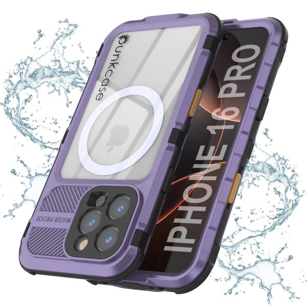 iPhone 16 Pro Metal Extreme 2.0 Series Aluminum Waterproof Case IP68 W Buillt in Screen Protector [Purple] Online now