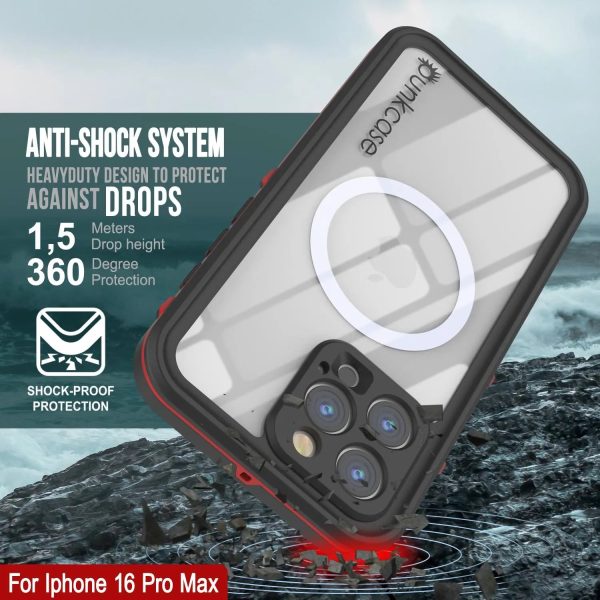 iPhone 16 Pro Max Waterproof Case, Punkcase SpikeStar Red Series | Thin Fit 6.6ft Underwater IP68 Online - Image 2