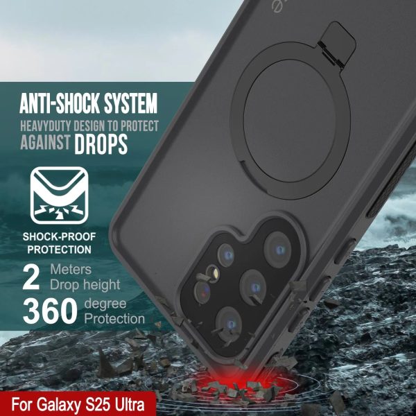 Galaxy S25 Ultra Waterproof Case [Kickstud 2.0 Series] Protective IP68 Cover W Screen Protector & Kickstand [Black] Cheap - Image 2