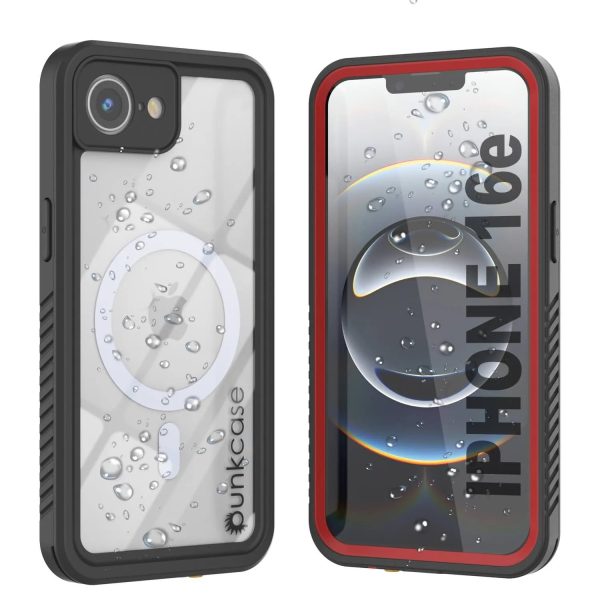 iPhone 16e  Waterproof Case, Punkcase [Extreme Mag Series] Armor Cover W  Built In Screen Protector [Red] Online Sale