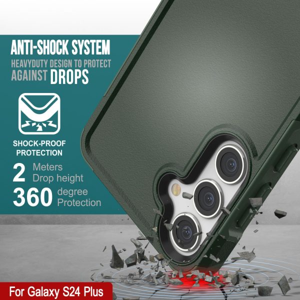 PunkCase Galaxy S24+ Plus Case, [Spartan 2.0 Series] Clear Rugged Heavy Duty Cover [Dark Green] Sale - Image 2