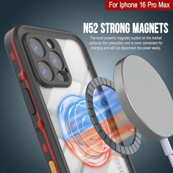iPhone 16 Pro Max Waterproof Case, Punkcase SpikeStar Red Series | Thin Fit 6.6ft Underwater IP68 Online - Image 4