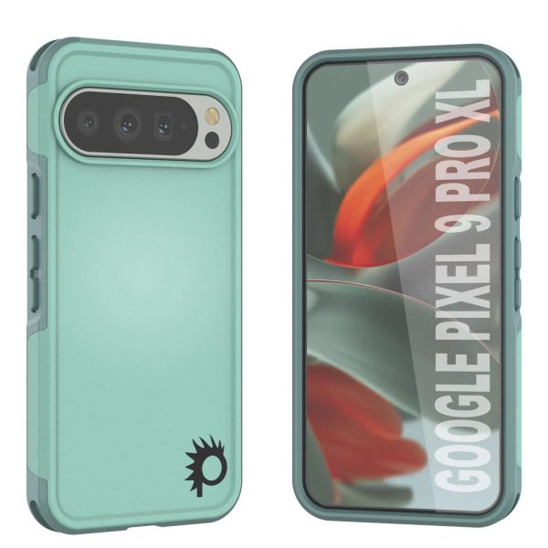 PunkCase Google Pixel 9 Pro XL Case, [Spartan 2.0 Series] Clear Rugged Heavy Duty Cover W Built in Screen Protector [Teal] For Cheap