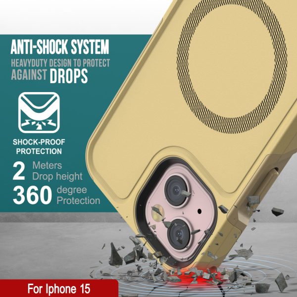PunkCase iPhone 15 Case, [Spartan 2.0 Series] Clear Rugged Heavy Duty Cover W Built in Screen Protector [yellow] Fashion - Image 2