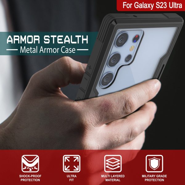 Punkcase S23 Ultra Armor Stealth Case Protective Military Grade Multilayer Cover [Black] Hot on Sale - Image 3