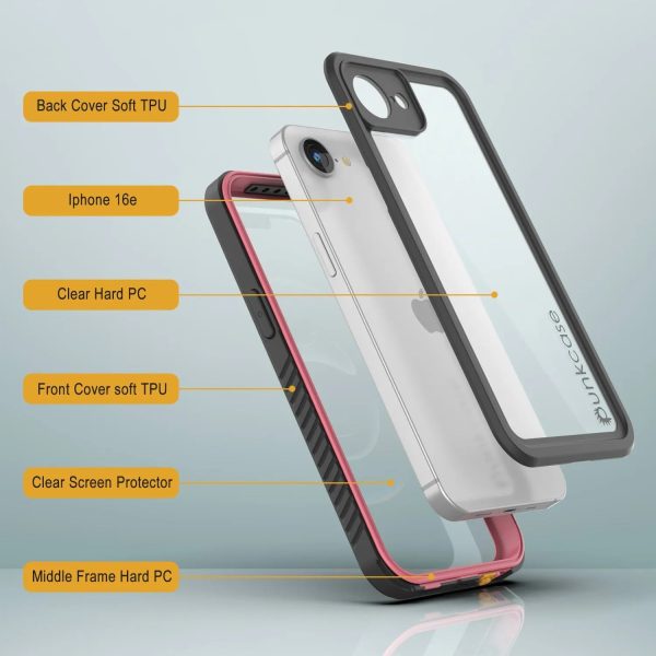 iPhone 16e Waterproof Case, Punkcase [Extreme Series] Armor Cover W  Built In Screen Protector [Pink] Supply - Image 5