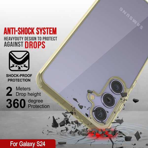 Galaxy S24 Magnetic Wireless Charging Case [Clear Acrylic Series] [Non-Slip] For Galaxy S24 [Rose] For Sale - Image 2