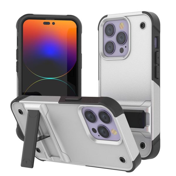 Punkcase iPhone 14 Pro Max Case [Reliance Series] Protective Hybrid Military Grade Cover W Built-in Kickstand [White-Black] Online