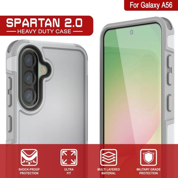PunkCase Galaxy A56 Case, [Spartan 2.0 Series] Clear Rugged Heavy Duty Cover [White] on Sale - Image 3