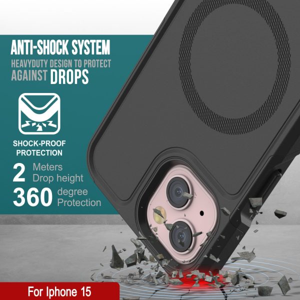 PunkCase iPhone 15 Case, [Spartan 2.0 Series] Clear Rugged Heavy Duty Cover W Built in Screen Protector [Black] Sale - Image 2