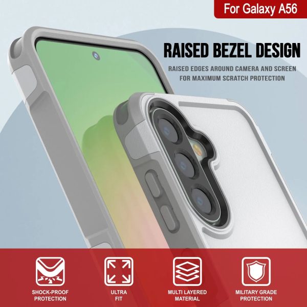 PunkCase Galaxy A56 Case, [Spartan 2.0 Series] Clear Rugged Heavy Duty Cover [White] on Sale - Image 4