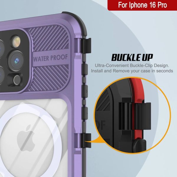 iPhone 16 Pro Metal Extreme 2.0 Series Aluminum Waterproof Case IP68 W Buillt in Screen Protector [Purple] Online now - Image 4