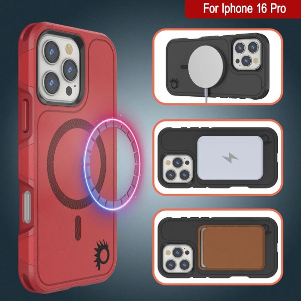 PunkCase iPhone 16 Pro Case, [Spartan 2.0 Series] Clear Rugged Heavy Duty Cover W Built in Screen Protector [red] Discount - Image 4