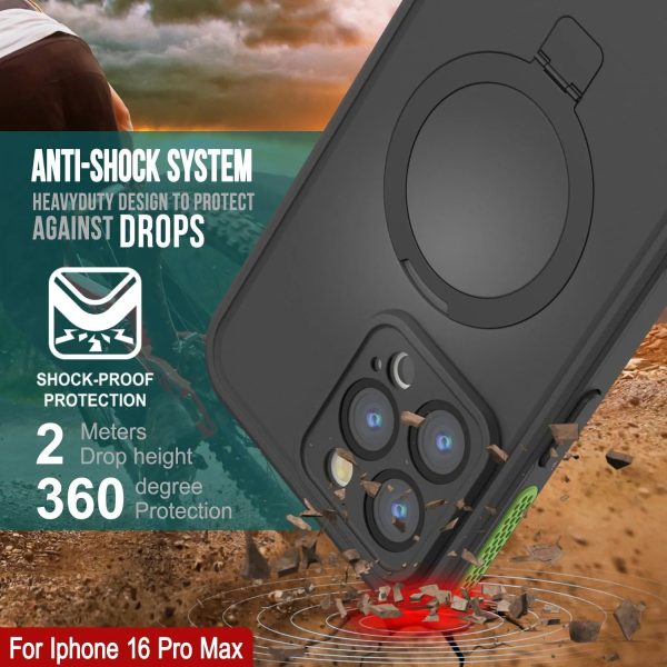 iPhone 16 Pro Max Waterproof Case [Kickstud 2.0 Series] Protective IP68 Cover W Screen Protector & Kickstand [Green] on Sale - Image 2