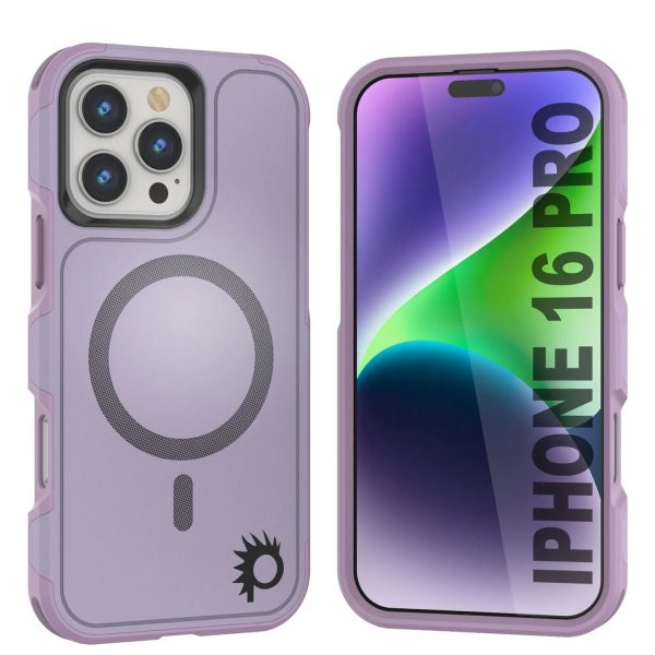 PunkCase iPhone 16 Pro Case, [Spartan 2.0 Series] Clear Rugged Heavy Duty Cover W Built in Screen Protector [lilac] Fashion