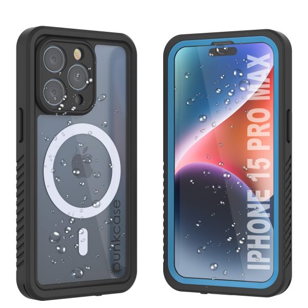 Products iPhone 15 Pro Max Waterproof Case, Punkcase [Extreme Series] Armor Cover W  Built In Screen Protector [Light Blue] Fashion