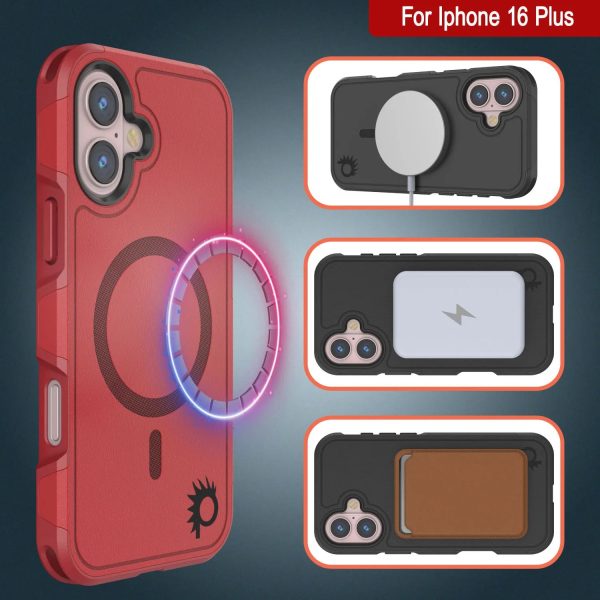 PunkCase iPhone 16 Plus Case, [Spartan 2.0 Series] Clear Rugged Heavy Duty Cover W Built in Screen Protector [red] Fashion - Image 4