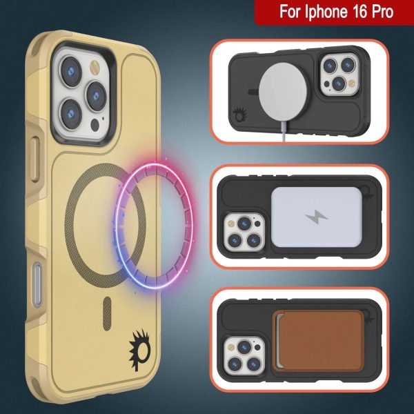 PunkCase iPhone 16 Pro Case, [Spartan 2.0 Series] Clear Rugged Heavy Duty Cover W Built in Screen Protector [yellow] Supply - Image 4