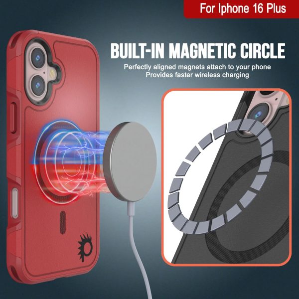 PunkCase iPhone 16 Plus Case, [Spartan 2.0 Series] Clear Rugged Heavy Duty Cover W Built in Screen Protector [red] Fashion - Image 3