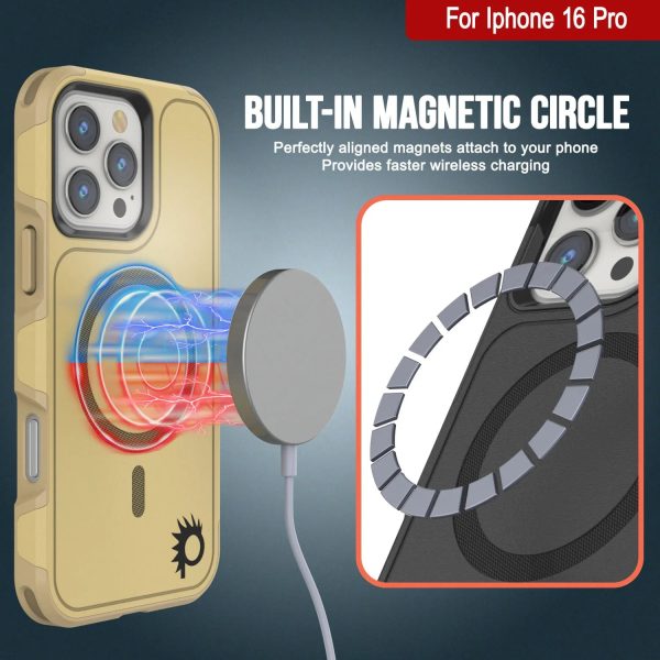 PunkCase iPhone 16 Pro Case, [Spartan 2.0 Series] Clear Rugged Heavy Duty Cover W Built in Screen Protector [yellow] Supply - Image 3