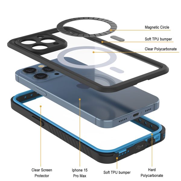 Products iPhone 15 Pro Max Waterproof Case, Punkcase [Extreme Series] Armor Cover W  Built In Screen Protector [Light Blue] Fashion - Image 4