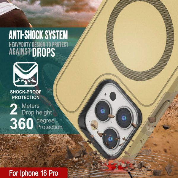 PunkCase iPhone 16 Pro Case, [Spartan 2.0 Series] Clear Rugged Heavy Duty Cover W Built in Screen Protector [yellow] Supply - Image 2
