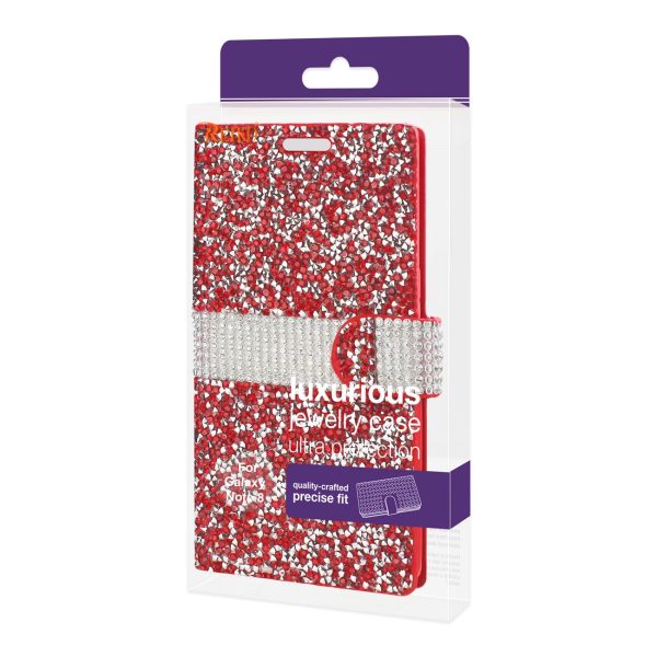 Reiko Samsung Galaxy Note 8 Diamond Rhinestone Wallet Case in Red | MaxStrata Sale - Image 4